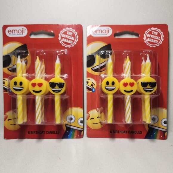 Emoji Other - NEW 12 Emoji Candles Birthday Party Supplies Decor NIP Candle Cake Topper Happy